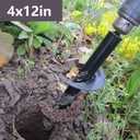 TCBWFY 4"x12"Auger Drill Bit for Planting Digging Holes,Garden Plant Flower Bulb Auger Spiral Hole Drill Rapid Bulb Planter Earth Auger Bit,Compatible to Hex Adjustable Chuck