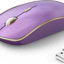JOYACCESS Wireless Mouse - 2.4G Portable & Ergonomic with 5 DPI Levels for Desktop, Notebook, PC & Laptop (Purple)