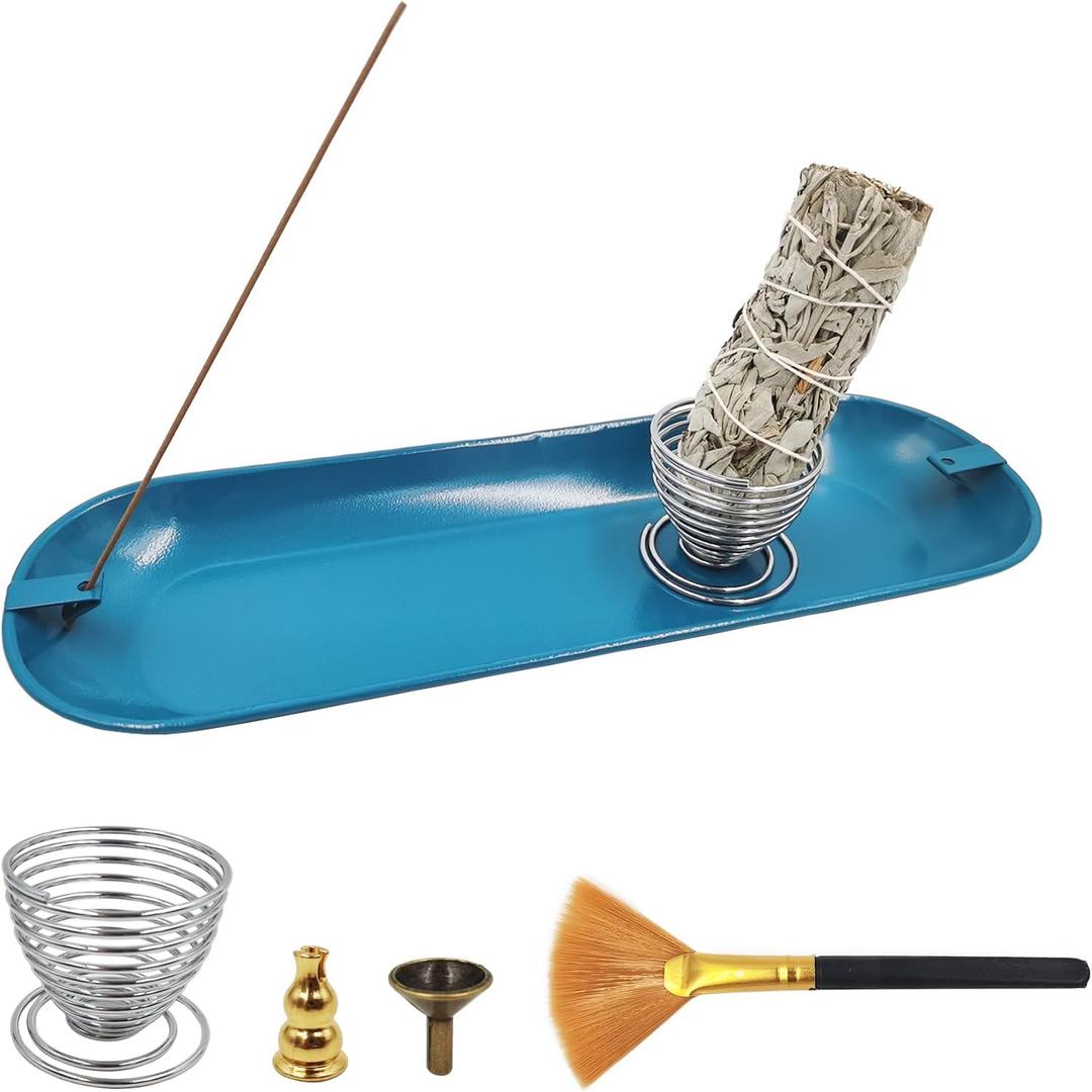 Incense Stick Holder Palo Santo Holder, Sage Holder, Handmade Incense Burner Home Decor for Meditation Yoga Blue