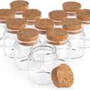 Bright Creations Small Glass Jars with Cork Lids, 50ml Mini Bottles for DIY Crafts, Party Favors, Sand - Pack of 12
