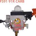 4180-120-0615 FS91 Carburetor for Stihl FS91 FS91R FS111 FS89 HT102 HT103 FC91 FC96 KM91 KM91R KM111 FC111 Brushcutter Trimmer Carb - with Air Filter Kit