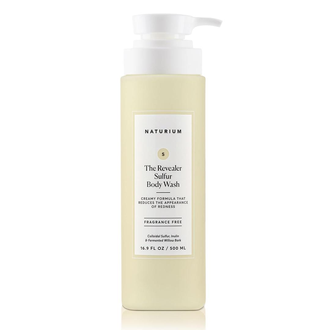 Naturium The Revealer Body Wash, Clarifying Skincare with Sulfur, Willow Bark, and Aloe Vera, 500 mL / 16.9 fl oz