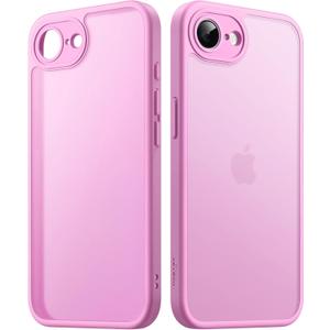 JETech Matte Case for iPhone 16e 6.1-Inch 2025, Shockproof Military Grade Drop Protection, Frosted Translucent Back Phone Cover, Anti-Fingerprint (Pink)