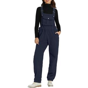 luvamia Sherpa Overalls for Women Loose Fit Winter Fuzzy Fleece Warm Bib Pocket Adjustable Jogger Baggy Overall Jumpsuit (Blue, M) luvamia Sherpa Overalls for Women Loose Fit Winter Fuzzy Fleece Warm Bib Pocket Adjustable Jogger Baggy Overall Jumpsuit (Blue, M)