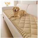 Smiry Fuzzy Couch Cover for Dogs, Non Slip Washable Pet Sofa Cover, Scratch Proof Hair Resistant Plush Sofa Slipcover, Pet Friendly Couch Cushion Protector for Cat, Camel, 27.6" x 70.9"