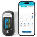 Mibest CN368R Bluetooth Pulse Oximeter - Blood Oxygen Saturation Monitor with App - SpO2, Pulse Rate, Respiration Rate, Plethysmograph and PI - Compatible with iOS & Android Smartphones - Free App