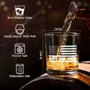 Birthday Gifts for Dad from Daughter Son - 11 oz Engraved Crystal Whiskey Glasses - Gifts for Dad Who Wants Nothing, Men Birthday Ideas (American Dad - White)