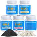 Rock Tumbler Grit and Ceramic Tumbling Media 4 Pounds, Polish Up to 25 lbs. of Rocks, 4-Step Polish Refill Media Kit, Compatible with All Rock Tumblers, Essential Polishing Kit for Adults