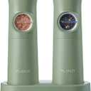 Gravity Electric Salt and Pepper Grinder Set Rechargeable, Automatic Salt and Pepper Grinder Set with USB C Charging Base, Gravity Salt and Pepper Shakers Set Electric (Sage)