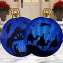 2 Pcs 24 Inch Giant Inflatable Christmas Balls, Large Outdoor Inflatable Christmas Balls for Yards, Lawns, Porches, Gardens, Front Doors or Windows Christmas Decorated