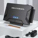 POSUGEAR USB 3.0 to IDE/SATA Adapter, External Hard Drive Reader, Universal 2.5"/3.5" HDD/SSD Converter, 12V/2A Power Adapter