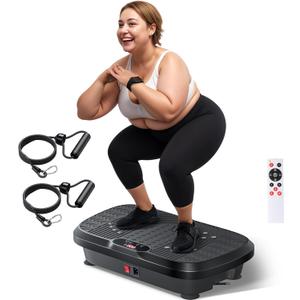 Vibration Plate Exercise Machine, Whole Body Workout Vibration Plate for Lymphatic Drainage, 240 Adjustable Speeds Power Vibrating Plate Home Fitness Platform for Shaping, Max Weight 330lbs