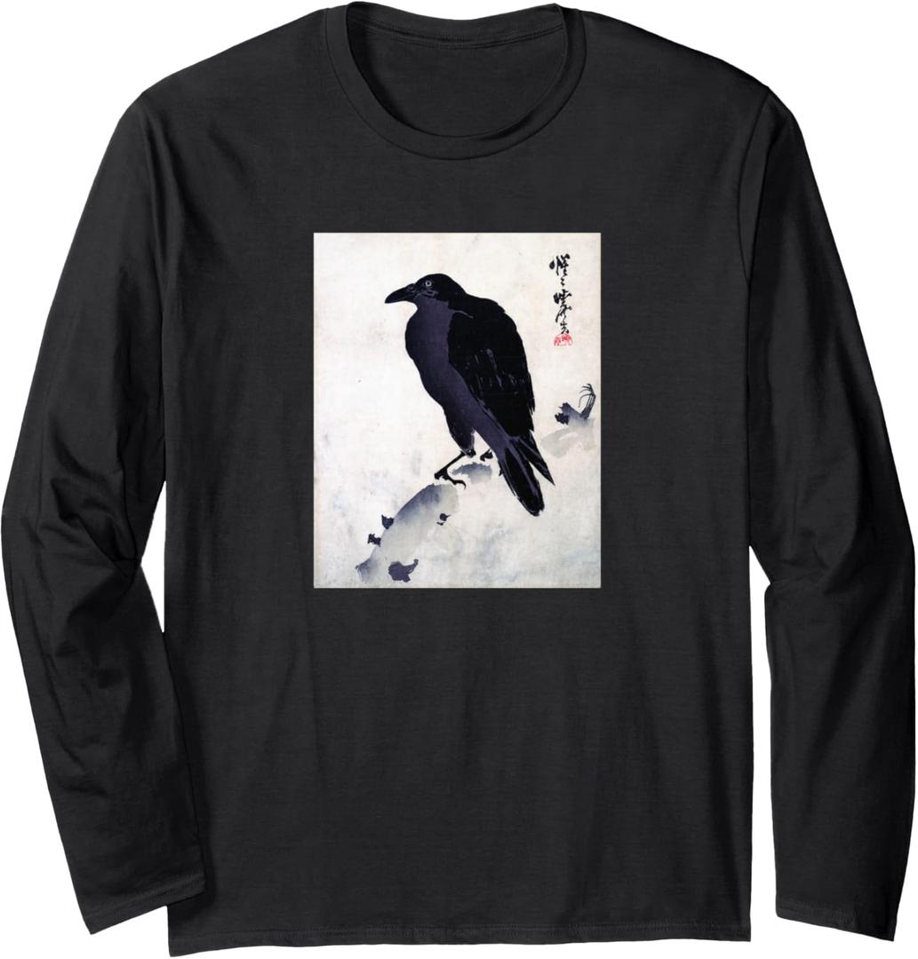 Japanese art, Japanese Kyosai Crow / Raven Long Sleeve T-Shirt