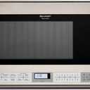 Sharp R1214TY 1.5 Cu. Ft. 1100W Over-the-Counter Microwave in Stainless Steel