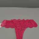 Milumia Women V Cut Bow Knot Lace Sexy Panties Romantic Cheeky Lingerie Underwear Briefs Small, Pink