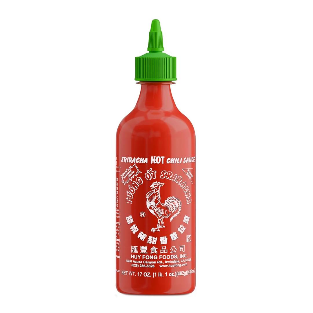 The Original Huy Fong Sriracha, 17 OZ Rooster Sriracha Chili Sauce, Spicy Flavor Hot Sauce W/Chili PepperPack of 1