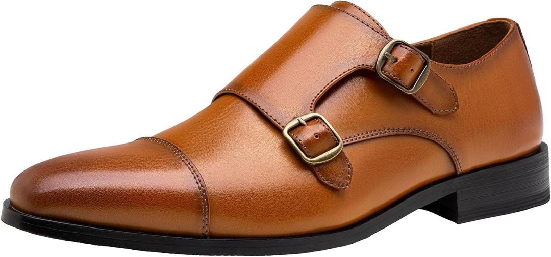 Jousen Dress Shoes for Men Monk Strap Loafers for Men (AMY9069 Brown 13)