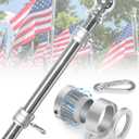 Stainless Steel Flag Poles, 6 FT Flag Pole for Outside House, Residential or Commerical, 1 Inch Spinning Flag Pole for 3X5 Flag, Silver High Wind Flag Pole (Without Bracket)