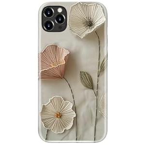STARVIP for iPhone 12 Pro Max Case, Wireless Charging Compatible, Dual-Layer Protection with Cute Wildflower Design, Soft Silicone + Hard Shell, Chic Phone Cover for Women - Ethereal Wire Florals