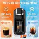 4-in-1 Pods Coffee Maker 19Bar, Compact Design Fast Brew Hot/Cold Single Serve Espresso Machine for K Cup Pods,Nes Original/DG Capsule and Ground Coffee at Home or Office (Black)