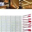 ICIH Under Cabinet LED Lighting 10Pack Rigid DC 12V LED Light Strip Light Super Bright Warm White 3000K SMD5630 9W 84LED Double Row 0.5m/20in for Kitchen,Counter,Shelf,TV Back