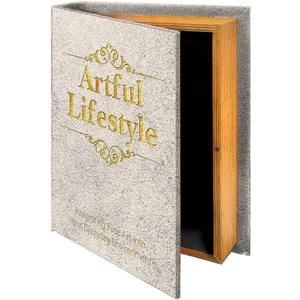 Decorative Book Box Artful Lifestyle Faux Book Storage Box Beige Fake Books Boxes Leather Books Hidden Storage Boxes for Jewelry Photos Remote Coffee Table Letter Safe for Home Decor