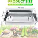 FillTouch 10 Pcs Stainless Steel Seed Starter Tray, 10.6 x 7.9 x 1.4 Inch