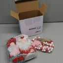 Chuangdi Valentine's Day Gnomes Decorations Red Pink White Heart Love Valentine's Day Gnome Handmade Swedish Plush Doll Ornament Wood Bead Garland with Tassels for Girlfriend Wife Women Gift