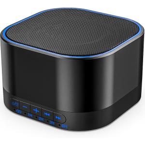 Magicteam White Noise Machine with 20 Non-Looping Natural Soothing Sounds Memory Function 32 Levels of Volume Powered by AC or USB and Sleep Sound Timer Therapy for Baby Kids Adults Black