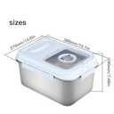 20Lbs Airtight Rice Container with Flip Lid, Stainless Steel Food Storage Container with Date Tracker, Measuring Cup and Spoon, 10L Portable Kitchen Pantry Bin for Flour Grain Sugar - Silver