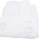 Aramox Waffle Shower Curtain with Snap in Liner, Hotel Style, White, Polyester, 70.9x74.0 Inch, Translucent Mesh Top, No Hooks Needed