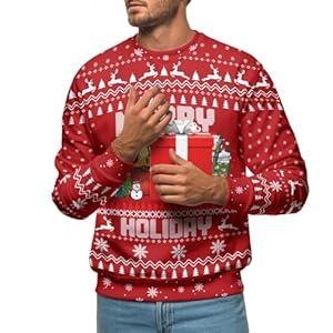 99TIMORO Movie Printed Ugly Christmas Sweater, Holiday Crewneck Sweatshirt 2025, Unisex Long Sleeve Pullover, Honey Bear Pattern, Festive Outfit Gift Large