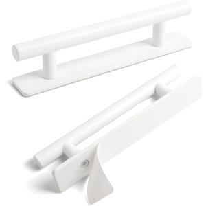 2 Pack Drawer Stick on Handle 5-3/4 inch White self Adhesive Cabinet Handles Kitchen Adhesive Drawer pulls Closet Door pulls for Sliding Glass Shower Door Handle