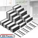 Teling 300 Pcs 1 x 3 Inch Magnetic Label Holders C Channel Shelf Labels Name Card Holders with Protective Films and Replacement Strips for Filing Cabinet, Mailbox, Whiteboard, Locker, Office