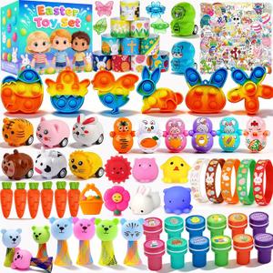 3 x 132 Pcs Easter Egg Fillers,Easter Party Favors for Kids Boys Girls,Plastic Easter Basket Stuffers,Bulk Small Toys for Easter Eggs Hunt Gift Goodie Bags Stuffers Classroom Prizes Party Filling Treats