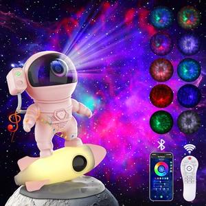 FlyEagle Astronaut Galaxy Projector, Star Nebula Projector with Rocket Lamp, Night Lights LED Star Projectors for Bedroom, Remote Control, White Noises, Bluetooth Speaker for Bedroom