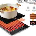 Electric Heat Warming Tray, 20"x15" Full Surface Mat Warmer With Thermostat, Digital Display,Support 104~284, Timer (30min-24hrs), Perfect For Parties Buffet, Countertop, Heat-Resistant Glass