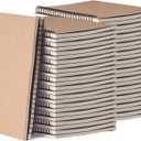 48 Pack A5 Spiral Notebook College Ruled Spiral Notebook Bulk Inches Hardcover Kraft Notebooks Lined Travel Writing Notebooks Journal Notepad for Office School Supplies, 100 Pages, 8.3 x 5.5 Inches (Brown)