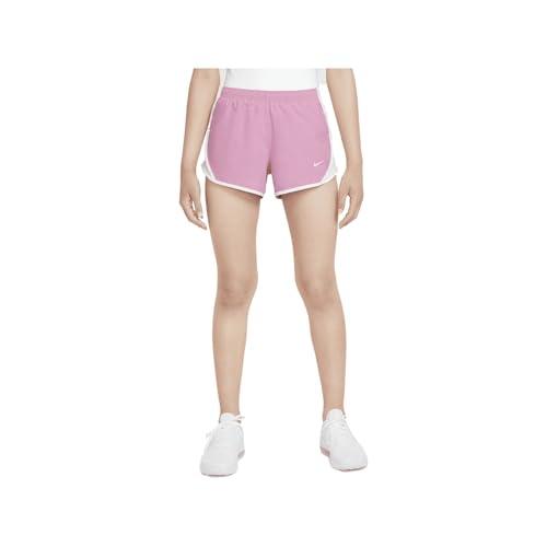 Nike Girls' Tempo Dri-FIT Running Shorts (Little Big Kid), Magic Flamingo/White/White/White (Medium)