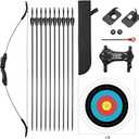 LWANO Bow and Arrow Set for Kids, Archery Beginner Gift with 10 Arrows, 5 Target Face, Ideal for Kids, Youths, Teens, Perfect for Left & Right Handers (Black)