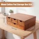 Wooden Pod Holder Drawers Double Layer Coffee Storage Box Pod Tea Organizer Detachable Wood 3 Drawers Design for Machine Stand Home Kitchen Countertop Large Capacity