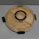 Round Charcuterie Board with Clear Lid, Travel Picnic Portable Cheese Board Charcuterie Boxes, Meat Fruit Serving Tray Platter, House Warming Gifts New Home, Gifts for Women, Black, 5 Compartments