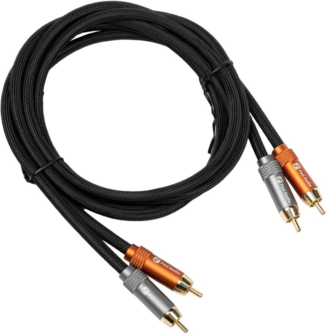 Fosi Audio 2RCA to 2RCA Cable 3.9Ft, Gold-Plated 2 RCA Male to 2 RCA Male Stereo Audio Cable for Home Theater Systems/Amplifier/Preamplifier/Active Speakers(1.2m/3.9Ft)