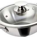 G and D Triply Stainless Steel Wok Pan With Glass Lid Tripple with Stainless Steel Deep Kadhai Cookware