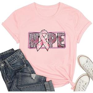 PQZ Breast Cancer Shirts for Women Cancer Awareness Tee Womens Butterfly Tee Shirt Cancer Survivor Tops (Small)
