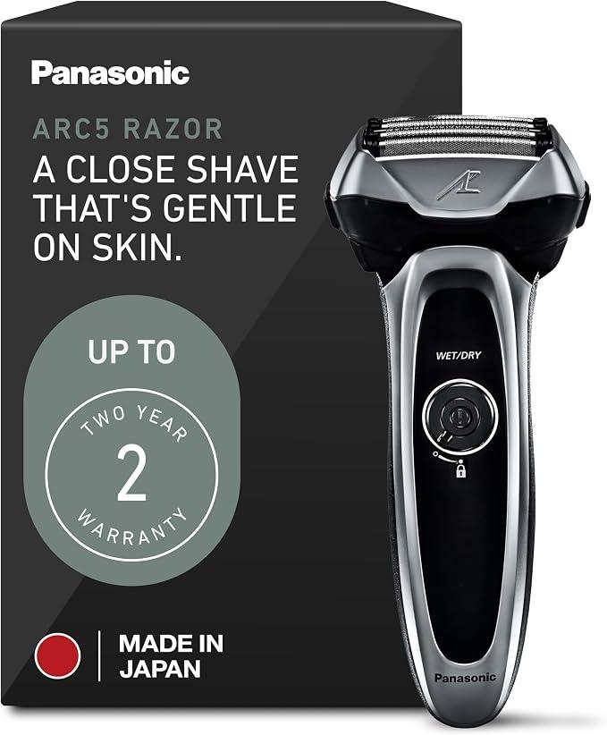 Panasonic Arc5 Electric Razor, Men's 5-Blade Cordless with Shave Sensor Technology and Wet/Dry Convenience, ES-LV65-S
