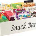 Snack Organizer for Countertop, Fabric Snack Organizer with Handles, 6 Compartment Snack Box Container Snack Basket, Snack Bar Station Organizer, Kitchen Pantry Organizer and Storage - Beige (Beige-1 Pack)