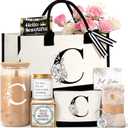 Birthday Gifts for Women, Monogrammed Initial Gift for Teacher Wife Mom, Tote Bag