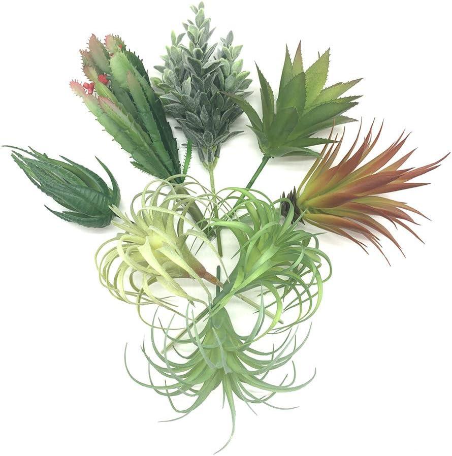 8 PCS Artificial Succulents Plants Lifelike Air Plants Floral Tree Arrangement Assorted Faux Greenery Artificial Plants Set Garden Home Office DIY Decoration Ornament