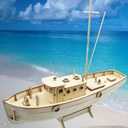 Yulakes 1/30 Assembly Wooden Sailboat DIY Wooden Kit Puzzle Toy Sailing Model Ship Gift for Children and Adult